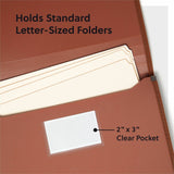 Smead TUFF Letter File Wallet, 8½" x 11", 5 1/4" Expansion, 1200 Sheets Capacity, Poly, Plastic, Rubber, Redrope (SMD73788) Each