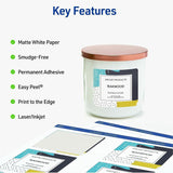Avery Matte White 3"x3" Square Labels, 3" x 3", Permanent Adhesive, Laser, Inkjet, Paper, 6/Sheet, 150/Pack (AVE05659) Pack of 150