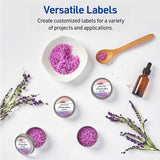 Avery Matte White 1" Round Labels, 1" Diameter, Laser, Inkjet, 48/Sheet, 1200/Pack (AVE05656) Pack of 1200