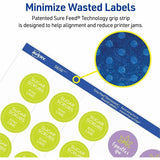 Avery Matte White 1" Round Labels, 1" Diameter, Laser, Inkjet, 48/Sheet, 1200/Pack (AVE05656) Pack of 1200