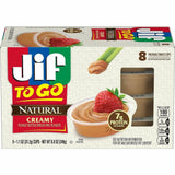 Jif To-Go Creamy Natural Peanut Butter Cups, 1.10 oz, 8/Pack (SMU99266) Pack of 8
