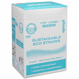 Phade Compostable Straws, 7.8", Caribbean Blue, 600 Straws/Box, 10/Carton (WCP511204CT) Case of 6000