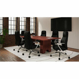 Lorell Fuerte Executive/Conference High-Back Chair with Polished Aluminum Arms, High Back, Black (LLR63305) Each