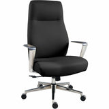 Lorell Fuerte Executive/Conference High-Back Chair with Polished Aluminum Arms, High Back, Black (LLR63305) Each