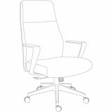 Lorell Fuerte Executive/Conference High-Back Chair with Polished Aluminum Arms, High Back, Black (LLR63305) Each