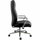 Lorell Fuerte Executive/Conference High-Back Chair with Polished Aluminum Arms, High Back, Black (LLR63305) Each