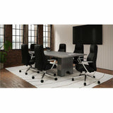 Lorell Fuerte Executive/Conference High-Back Chair with Polished Aluminum Arms, High Back, Black (LLR63305) Each