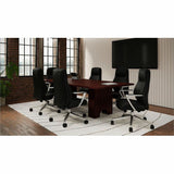 Lorell Fuerte Executive/Conference High-Back Chair with Polished Aluminum Arms, High Back, Black (LLR63305) Each