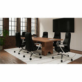 Lorell Fuerte Executive/Conference High-Back Chair with Polished Aluminum Arms, High Back, Black (LLR63305) Each