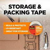 Scotch Long-Lasting Storage Packing Tape, 54.60 yd Length x 1.88", Transparent, 4/Pack (MMM3650LR44GC) Pack of 4