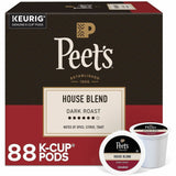 Peet's K-Cup House Blend Coffee, Dark, 22 K-Cup, 4/Carton (GMT2410CT) Case of 88