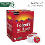 Folger K-Cup Classic Roast Coffee, American, Medium, 24 K-Cup, 4/Carton (GMT7456CT) Case of 96