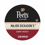 Peet's K-Cup Major Dickason's Blend Coffee, Dark, 22 K-Cup, 4/Carton (GMT2403CT) Case of 88