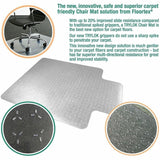 Floortex Cleartex TrYlok Chair Mat, 53" x 45", Clear, Carpeted Floor, Chair, Indoor, Low Pile, Lipped (FLRNRCMFLVT0004) Each