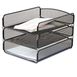 Safco® Onyx Desk Tray, 3 Sections, Letter Size Files, 9.25" x 11.75" x 8", Black (SAF3271BL) Each