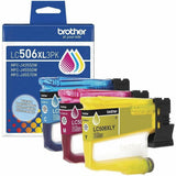 Brother LC506XL3PK Original High Yield Inkjet Ink Cartridge, 1500 Pages Magenta, 1500 Pages Yellow, 1500 Pages Cyan, 3/Pack (BRTLC506XL3PKS) Pack of 3