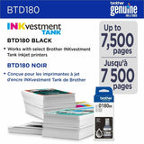 Brother Genuine BTD180BK High Yield Black Ink Bottle, 108 mL, 7500 Pages Black, Inkjet, 1 (BRTBTD180BKS) Each