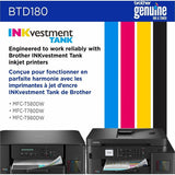 Brother Genuine BTD180C High Yield Cyan Ink Bottle, 48.8 mL, 5000 Pages Cyan, Inkjet (BRTBTD180CS) Each