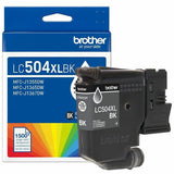 Brother LC504 Original High Yield Inkjet Ink Cartridge, Black, 1,500 pages (BRTLC504XLBKS) Each