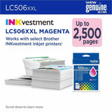 Brother LC506XXLMS Original Super High Yield Inkjet Ink Cartridge, 2500 Pages, Magenta (BRTLC506XXLMS) Each