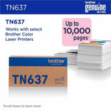 Brother TN637M Original Ultra High Yield Laser Toner Cartridge, Magenta, 10000 Pages (BRTTN637M) Each