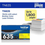 Brother TN635Y Original Standard Yield Laser Toner Cartridge, 1800 Pages, Yellow (BRTTN635Y) Each