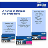 Brother Original Super High Yield Laser Toner Cartridge, 6500 pages, Magenta (BRTTN635XXLM) Each