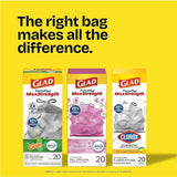 Glad Medium Drawstring Trash Bags with Clorox, Lemon Fresh Bleach, 8 gal, 26/Box, 6/Carton (CLO79316CT) Case of 600
