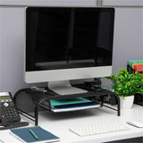 Mind Reader Monitor Stand and Organizer, 5.50" x 20" x 11.50", Black, Desktop, Metal Mesh, Rubber (EMSMESHMONSTA) Each