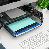 Mind Reader Monitor Stand and Organizer, 5.50" x 20" x 11.50", Black, Desktop, Metal Mesh, Rubber (EMSMESHMONSTA) Each