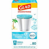 Glad OdorShield Drawstring Trash Bags, Febreze Beachside Breeze, 4 gal, 80/Box, 30/Carton (CLO79155CT) Case of 30