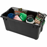 Remington Heavy-Duty Storage Container, External Dimensions: 30" x 16" x 15.3", 75 lb, Black, Green (IRS296005) Each