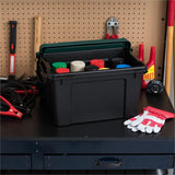 Remington 20QT Store-It-All Tote, Internal Dimensions: 13.75" x 8.50" x 9.50", Black, Green, 5 gal (IRS296070) Each