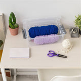 IRIS 6.2 QT Stack-and-Pull Storage Tote, External Dimensions: 14.1" x 8.1" x 4.6", Clear, Gray (IRS300008) Each