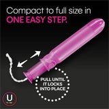 U by Kotex Click Compact Tampons, Regular, 16/Pack, 8/Carton (KCC53445CT) Case of 8