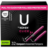 Kimberly-Clark Click Compact Tampons, 32/Box, 6/Carton (KCC51584CT) Case of 6