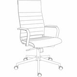 Lorell Tempo Modern Leather High-Back Executive Chair, Black (LLR63220) Each