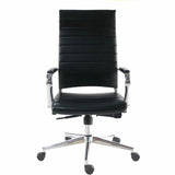 Lorell Tempo Modern Leather High-Back Executive Chair, Black (LLR63220) Each