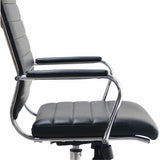 Lorell Tempo Modern Leather High-Back Executive Chair, Black (LLR63220) Each