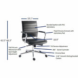 Lorell Tempo Modern Leather Mid-Back Manager Chair, Black (LLR63221) Each