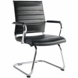 Lorell Tempo Modern Leather Guest Chair, Black (LLR63222) Each