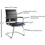 Lorell Tempo Modern Leather Guest Chair, Black (LLR63222) Each