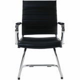 Lorell Tempo Modern Leather Guest Chair, Black (LLR63222) Each