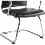 Lorell Tempo Modern Leather Guest Chair, Black (LLR63222) Each