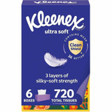 Kleenex Ultra Soft Tissues, 3 Ply, White, 6/Pack (KCC54317) Pack of 5