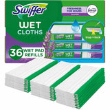 Swiffer Sweeper Wet Mop Cloths, Lavender Scent, 8" x 10", Textured, White, 3/Carton (PGC55311CT) Case of 3