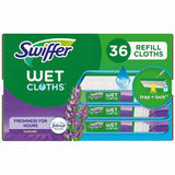 Swiffer Sweeper Wet Mop Cloths, Lavender Scent, 8" x 10", Textured, White, 3/Carton (PGC55311CT) Case of 3