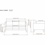 Lorell Clarke Series Sofa with Antimicrobial Upholstery and Power, 77.3" x 29.8" x 31" Overall Dimension (LLR86950) Each