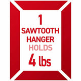 Command Sawtooth Picture Hangers, 4 lb (1.81 kg) Capacity, White, 3 Hangers, Durable, Adhesive, 1/Pack (MMM17042ES) Each