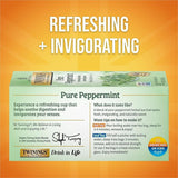 Twinings Pure Peppermint Tea Herbal Tea, Caffeine-free, Organic, 20/Box (TWGF06337) Box of 20